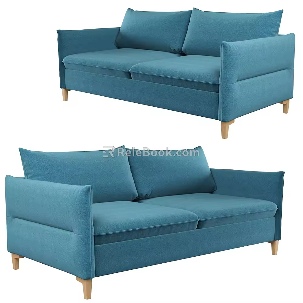 Living Room Sofa Office Sofa Lazy Sofa Tofu Sofa 3d model