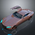 Futuristic Sports Car With Gull Wing Doors And Unique Textured Body Design