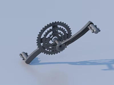 Mechanical Gear Mechanism With Multiple Interlocking Gears And Connecting Metal Rod 3d model