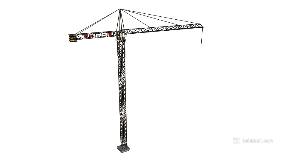 Industrial Tower Crane For High Rise Construction Sites With Metal Frame Structure 3d model 