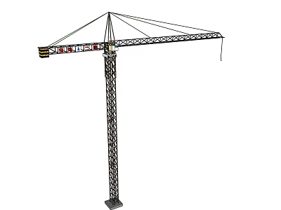 Industrial Tower Crane For High Rise Construction Sites With Metal Frame Structure 3d model