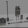 Industrial Equipment Featuring Various Gears Mechanical Parts And Metal Components