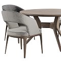 Modern Natuzzi Dining Table and Chair Combination 3d model