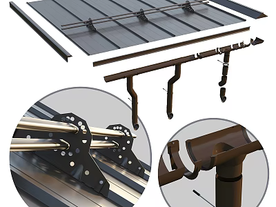 Heavy Duty Metal Construction Components Featuring Brackets Connectors Rails And Installation Parts 3d model