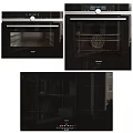Siemens Black Built in Kitchen Appliances With Oven Interior And Cabinet Panels