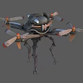 Smart Machine Drone With Multi Rotor Design And Mechanical Leg Structure 3d model