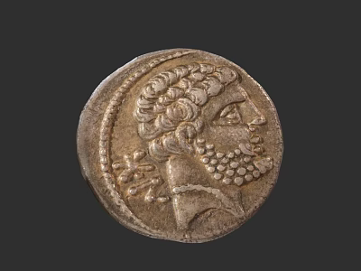 Ancient Silver Coin Jewelry With Carved Portrait And Decorative Details Design 3d model
