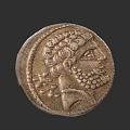 Ancient Silver Coin Jewelry With Carved Portrait And Decorative Details Design