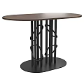 Middle Ancient End View Table Solid Wood End View Table Iron End View Table Wooden Dining Chair Wooden Negotiation Chair 3d model