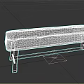 Simple Modern Upholstered Bench With Dark Cushioned Seat And Wooden Legs