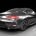 Infiniti Black Coupe Car With Sleek Body Sporty Wheels And Shiny Surface