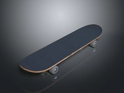 Black Wooden Skateboard With Classic Deck And Smooth Rolling Wheels 3d model