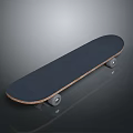 Black Wooden Skateboard With Classic Deck And Smooth Rolling Wheels 3d model