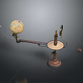 Vintage Globe Decorative Ornament Set With Brass Stand Ornamental Arm And Decorative Base