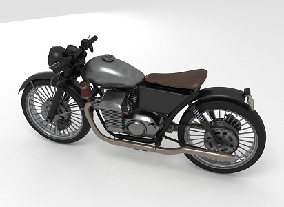 Retro Motorcycle 3d model