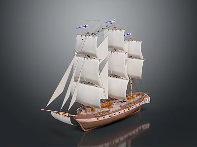 Sailing Cartoon Sailing Boat Model Small Sailing Boat Small Wooden Boat Fishing Boat Speedboat Single Boat 3d model