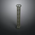 Metal Vertical Column With Circular Ring Design And Stable Base Structure
