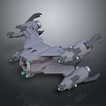Advanced Cosmic Aerospace 3D Model of Spacecraft with Multiple Engines and Wing Structure