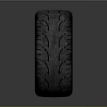 Modern Car Tire With Shiny Metallic Silver Alloy Wheel And Detailed Tread Pattern