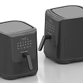 Black Modern Air Fryers with Digital Display and Handles as Essential Kitchen Appliances