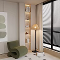 Modern Single Sofa Floor Lamp Casual Sofa Lazy Sofa 3d model