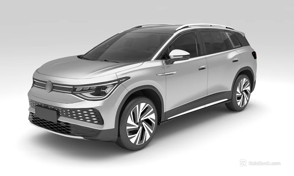 Silver Modern SUV Car With Sleek Aerodynamic Body Large Wheels And Electric Design 3d model 