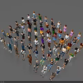 Large Group Of People Gathered Together With Diverse Clothing And Various Poses