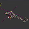 Green Medical Rescue Helicopter With Red Cross Symbol And Rotors On Dark Background
