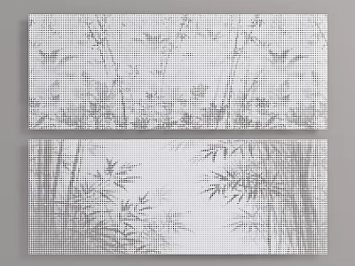 Bamboo Pattern Background Wall With Elegant Line Art Design For Interior Decor 3d model