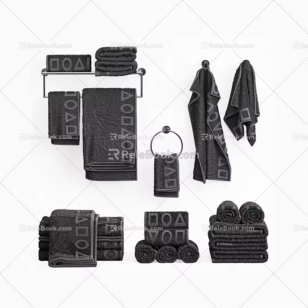 Modern towel combination 3d model