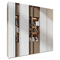 Modern Wooden And White Display Cabinet With Open Shelves Decorations Books LOVE Letters And Lighting