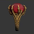 Ornate Gold Ring Featuring Red Gemstone And Intricate Dragon Claw Design