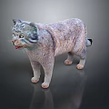 Detailed Fluffy Gray Cat Standing With Alert Expression In Realistic 3D Rendering