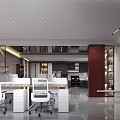 Modern Minimalist Front Reception Area With Comfortable Open Workstations In Bright Stylish Commercial Office Interior