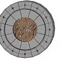 Circular Tree Pit Design with Gray Paved Surround and Central Soil Area 3d model