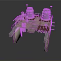 Large Industrial Equipment Facility With Cylindrical Tanks Platform And Metal Pipes