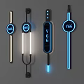 Modern Neon Signs With Different Shapes Illuminated Numbers And Colorful Lights