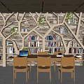 Creative Bookcase Tree-Shaped Bookshelf Display Cabinet Display Rack Storage Rack Decorative Rack Storage Cabinet 3d model