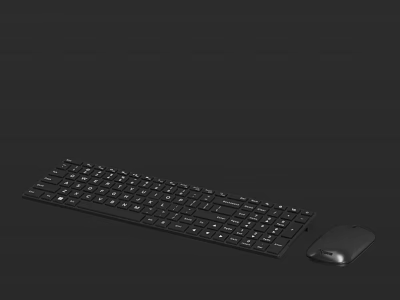 Modern Black Computer Keyboard And Mouse Desktop Accessories For Daily Use 3d model