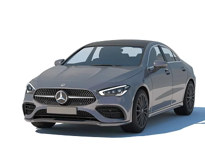 Gray Mercedes Benz Sedan With Modern Sleek Exterior And Black Wheels Design 3d model