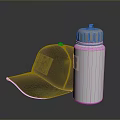 Black Sports Cap With Number 33 And Silver Water Bottle For Daily Use