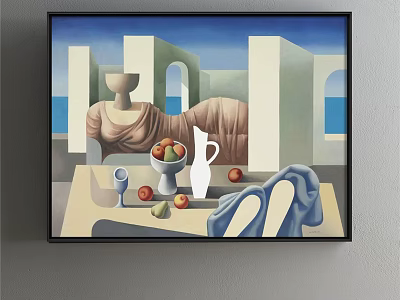 Modern abstract painting decorative hanging painting 3d model