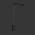 Black Metal Curved Long Slender Arm Bracket With Support Structure And Square Base