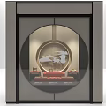Elegant Modern Display Cabinet With Glass Door And Interior Decorative Items 3d model