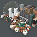 Assorted Electronic Components Collection With Speaker Capacitors Coils Resistors And Transformers