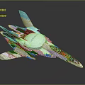 Detailed 3D Model Of Advanced Futuristic Aerospace Spacecraft For Cosmic Exploration