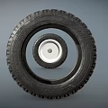 Two Car Tires With White Rim And Tread Pattern Design 3d model
