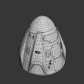 Futuristic Silver Space Capsule With Aerodynamic Design Metallic Finish Accents On Black Background