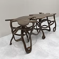 Artistic Wooden Dining Table With Intricate Curved Legs And Unique Structure Design