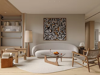 Modern Guest Dining Room Living Room 3d model